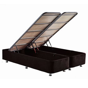 Niron Yatak Ela 140x190 cm Ayrılabilen Başlıksız Çift Kişilik Sandıklı Baza Siyah