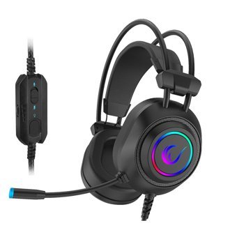Rampage RM-K19 Raging Plus 7.1 USB Mikrofonlu Kablolu Kulak Üstü Kulaklık Siyah