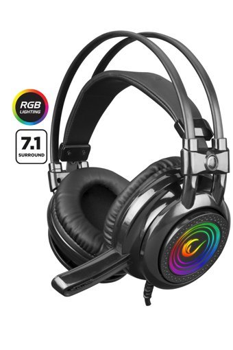 Rampage RM-K2 X-QUADRO 7.1 USB Mikrofonlu Kablolu Kulak Üstü Kulaklık Siyah