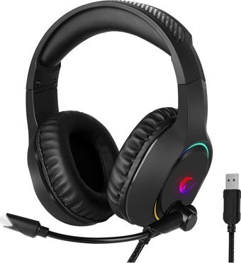 Rampage Bygame-X3 7.1 USB Mikrofonlu Kablolu Kulak Üstü Kulaklık Siyah
