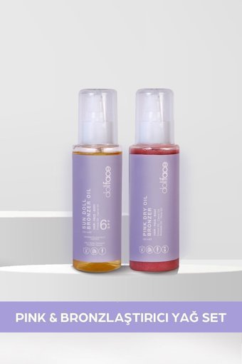 Dollface Sun Doll & Pink Dry Oil Tüm Vücut İçin Bronzlaştırıcı 2x200 ml