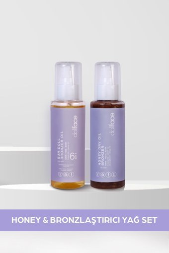 Dollface Sun Doll & Honey Dry Oil Tüm Vücut İçin Bronzlaştırıcı 2x100 ml
