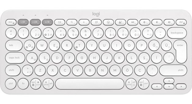Logitech Pebble Keys 2 K380S 920-011859 Türkçe Q 104 Tuşlu Kablosuz Beyaz Normal Klavye