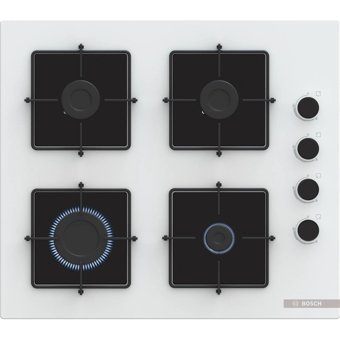 Bosch POP6C2P30O Doğalgazlı Cam 4 Gözlü Beyaz Ankastre Ocak