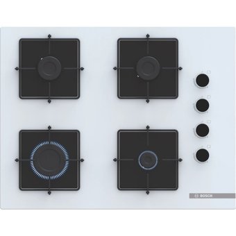 Bosch POP7C2P30O Doğalgazlı Cam 4 Gözlü Beyaz Ankastre Ocak