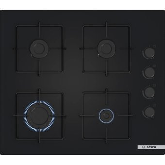 Bosch POP6C6P30O Doğalgazlı Cam 4 Gözlü Siyah Ankastre Ocak