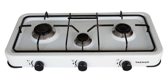 Uğur Xx-113 Gazlı Emaye 3 Gözlü Beyaz Set Üstü Ocak