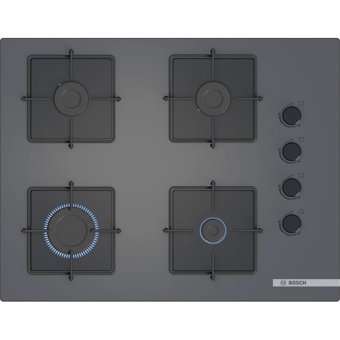Bosch POP7C9P30O Doğalgazlı Cam 4 Gözlü Gri Ankastre Ocak