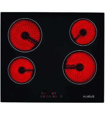 Alveus 641 Elektrikli Vitroseramik 4 Gözlü Dokunmatik Siyah Ankastre Ocak