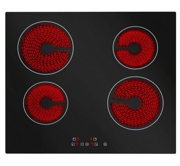Luxell V6 - 04T Gazlı ve Elektrikli Vitroseramik 4 Gözlü Dokunmatik Siyah Ankastre Ocak