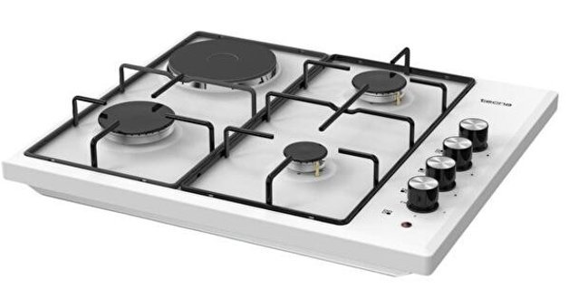 Tecna 6481-L Gazlı Emaye 4 Gözlü Beyaz Set Üstü Ocak