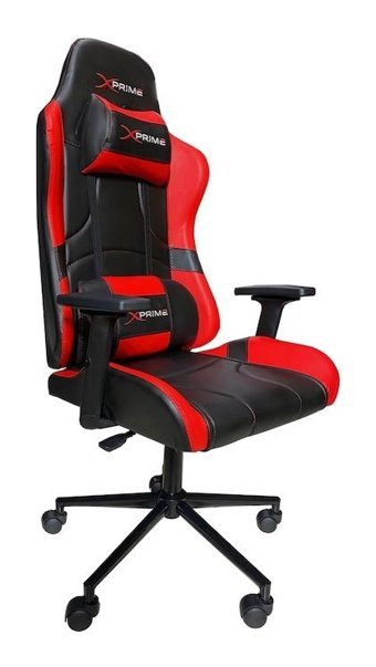 Xprime Zeus V2 Ortopedik Suni Deri Oyuncu Koltuğu Siyah-Kırmızı