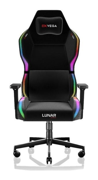 Exvega Lunar Active Ledli Ortopedik Kumaş Oyuncu Koltuğu Siyah
