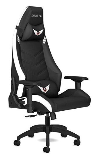 Calitte Titan TT Pro Ortopedik Suni Deri Oyuncu Koltuğu Siyah-Beyaz