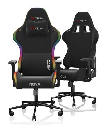 Exvega Nova Ledli Ortopedik Masajlı Suni Deri Oyuncu Koltuğu Siyah