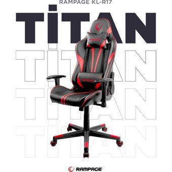 Rampage KL-R17 Ortopedik Suni Deri Oyuncu Koltuğu Kırmızı-Siyah