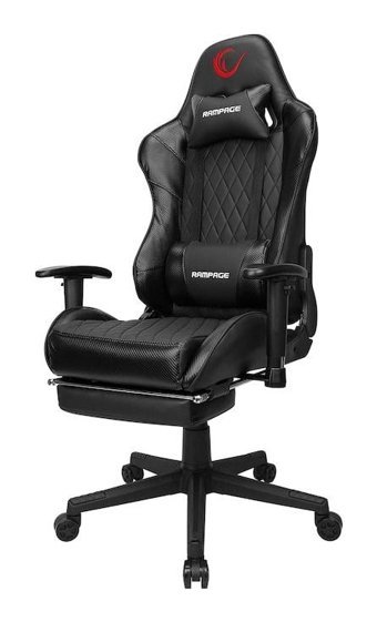 Rampage KL-R71 Ayak Uzatmalı Suni Deri Oyuncu Koltuğu Siyah