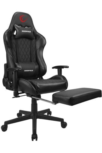 Rampage KL-R71 Ayak Uzatmalı Suni Deri Oyuncu Koltuğu Siyah