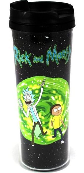 Modaroma Rick And Morty Plastik 380 ml Outdoor Bardak Termos Çok Renkli