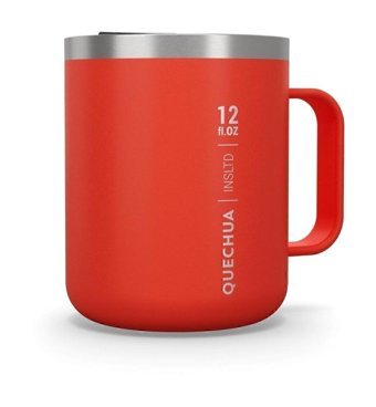 Quechua Paslanmaz Çelik 380 ml Outdoor Matara Termos Kırmızı