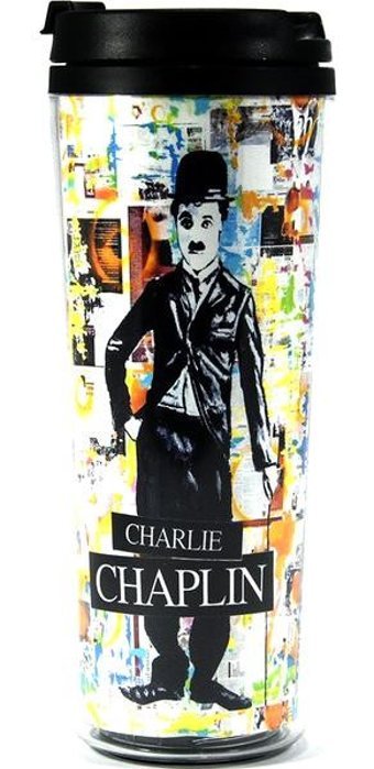 Modaroma Charlie Chaplin Plastik 380 ml Outdoor Bardak Termos Çok Renkli