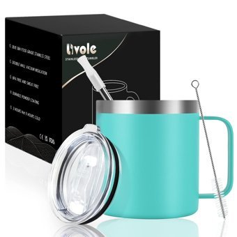 Livole Paslanmaz Çelik 350 ml Pipetli Outdoor Bardak Termos Turkuaz