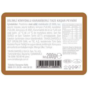 Tahsildaroğlu Kimyonlu Karabiberli Kaşar Peyniri 200 gr
