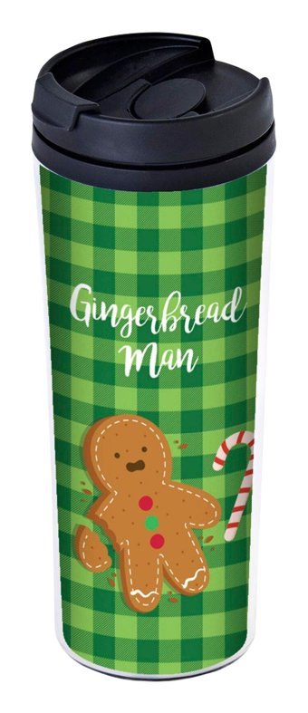 Allmug Gingerbread Man Plastik 380 ml Outdoor Matara Termos Yeşil