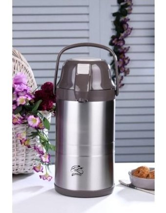 Cooker CKR 2008 Paslanmaz Çelik 5 lt Çaydanlık Termos Gümüş - Kahverengi