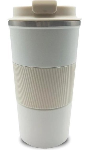 Aliyosso Paslanmaz Çelik-Silikon 500 ml Outdoor Bardak Termos Krem