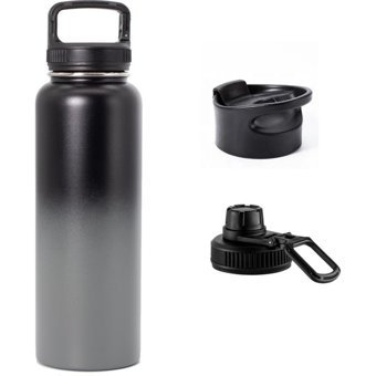 Fitmart Paslanmaz Çelik 2 lt Outdoor Matara Termos Gri-Siyah