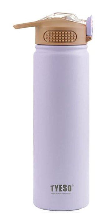Tyeso Active Paslanmaz Çelik 750 ml Pipetli Matara Termos Mor
