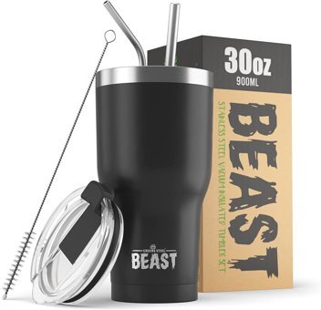 Greens Steel Beast Paslanmaz Çelik 1.1 lt Pipetli Outdoor Bardak Termos Siyah