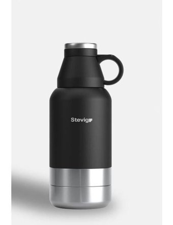 Stevig St-211 Çelik 900 ml Outdoor Matara Termos Gümüş - Siyah