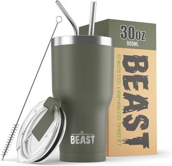 Greens Steel Beast Paslanmaz Çelik 900 ml Pipetli Outdoor Bardak Termos Yeşil