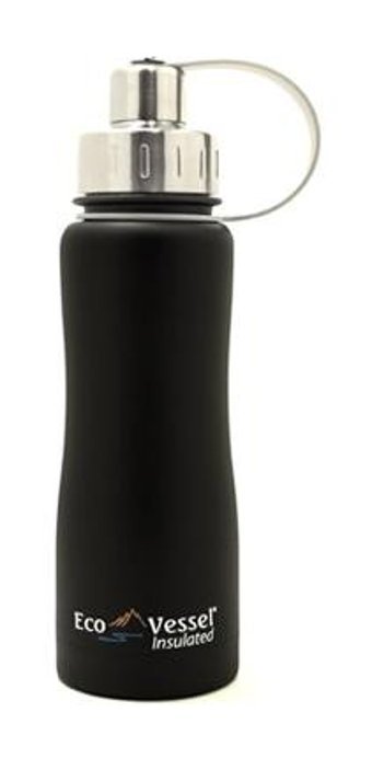 Eco Vessel Boulder - Insulated Plastik 500 ml Outdoor Matara Termos Siyah