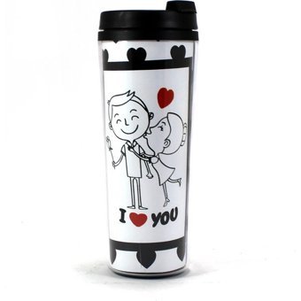Modaroma I Love You Plastik 380 ml Outdoor Bardak Termos Çok Renkli