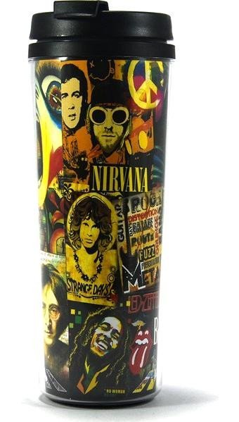Modaroma Rock Gruplar Plastik 380 ml Outdoor Bardak Termos Çok Renkli
