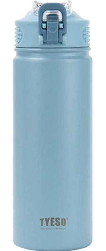 Tyeso Active Color Paslanmaz Çelik 600 ml Pipetli Outdoor Matara Termos Mavi