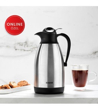 Schafer Kitchen House Paslanmaz Çelik 2 lt Çaydanlık Termos Gümüş
