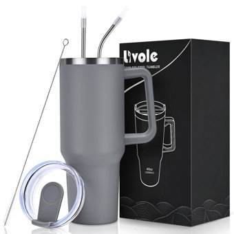 Livole Paslanmaz Çelik 650 ml Pipetli Outdoor Bardak Termos Gri