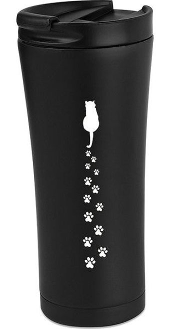 Baylar Kedi Patili Paslanmaz Çelik 500 ml Outdoor Matara Termos Siyah