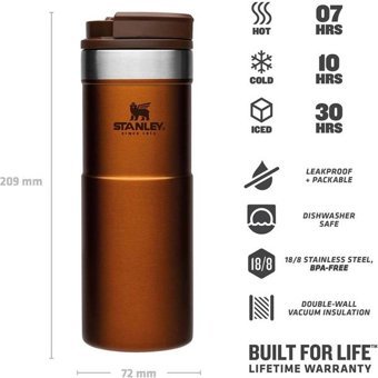 Stanley Neverleak Paslanmaz Çelik 0.47 lt Outdoor Matara Termos Kahverengi