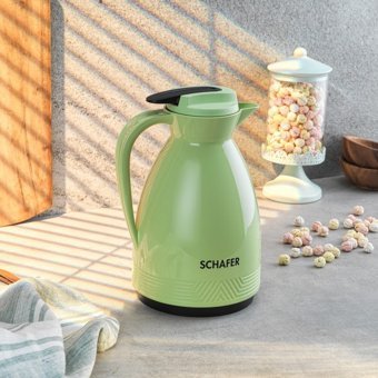 Schafer Kitchen House Cam 1 lt Çaydanlık Termos Yeşil