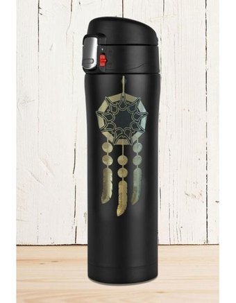 Tusah Düş Kapani Paslanmaz Çelik 450 ml Outdoor Matara Termos Siyah