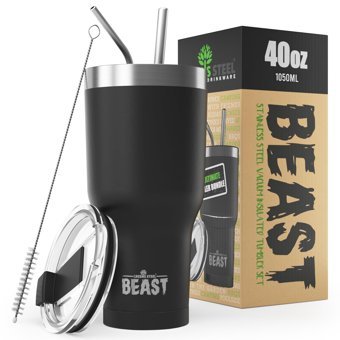 Greens Steel Beast Paslanmaz Çelik 1.1 lt Pipetli Outdoor Bardak Termos Mat Siyah