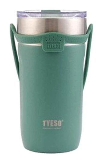 Tyeso Soulmate Paslanmaz Çelik-Silikon 550 ml Outdoor Matara Termos Yeşil