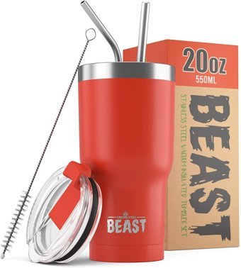 Greens Steel Beast Paslanmaz Çelik 550 ml Pipetli Outdoor Bardak Termos Turuncu