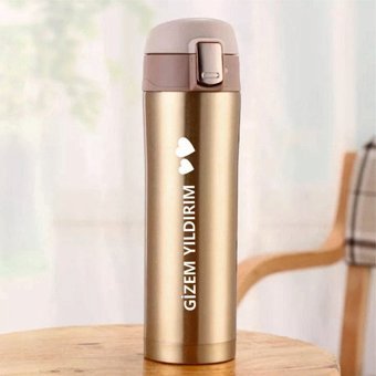 Flyon Look 304 Paslanmaz Çelik 450 ml Outdoor Matara Termos Gold