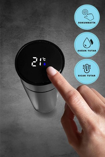 Dumkay Paslanmaz Çelik 500 ml Outdoor Matara Termos Gri